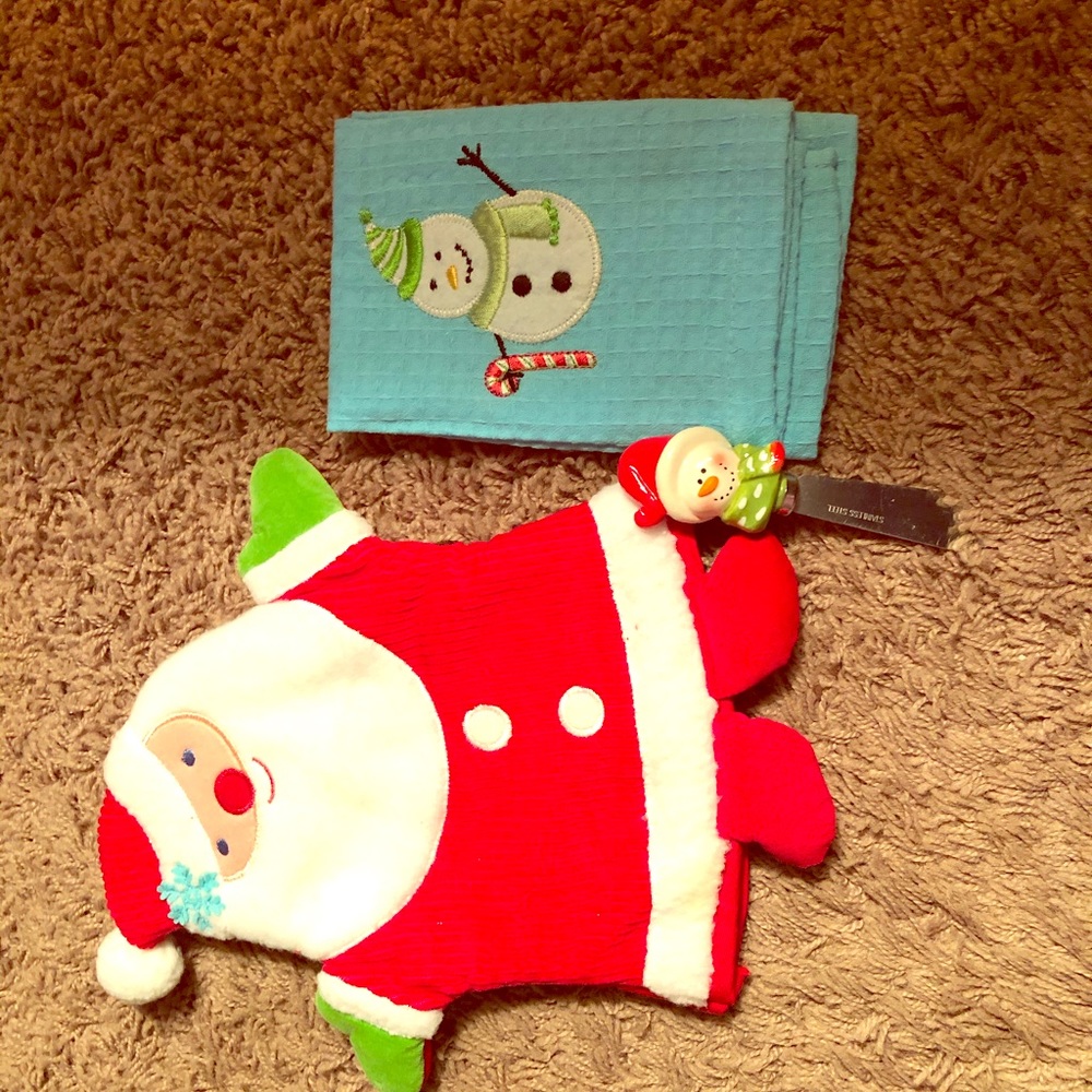 NEW-3 Christmas Kitchen Items-Mitt, Towel, Cheese